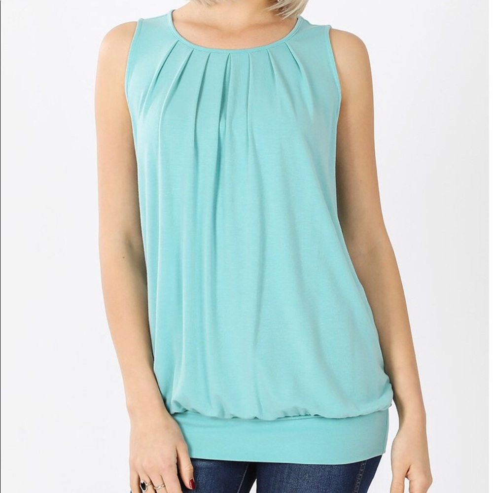 Mint slouch tank